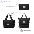 Bolsa de Viagem Mochila Dobrável Grande Impermeável Preta