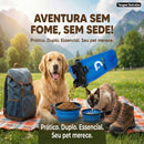 Garrafa Dupla Porta Ração e Água Pets com Pote Retrátil Preta